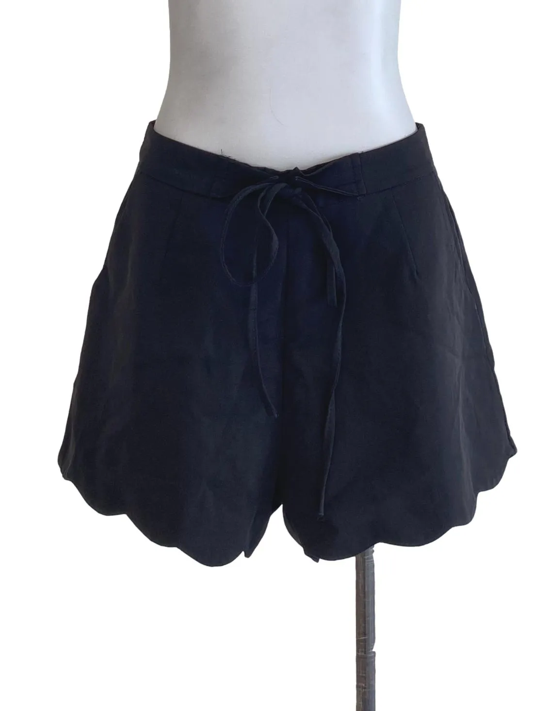 Black Plain Gaucho Shorts