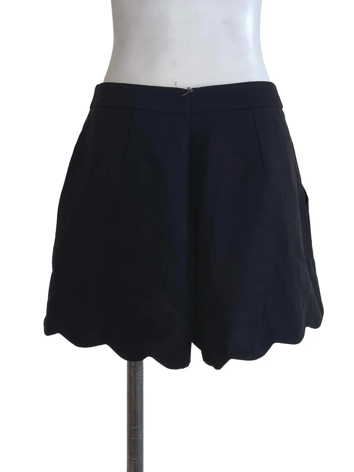 Black Plain Gaucho Shorts