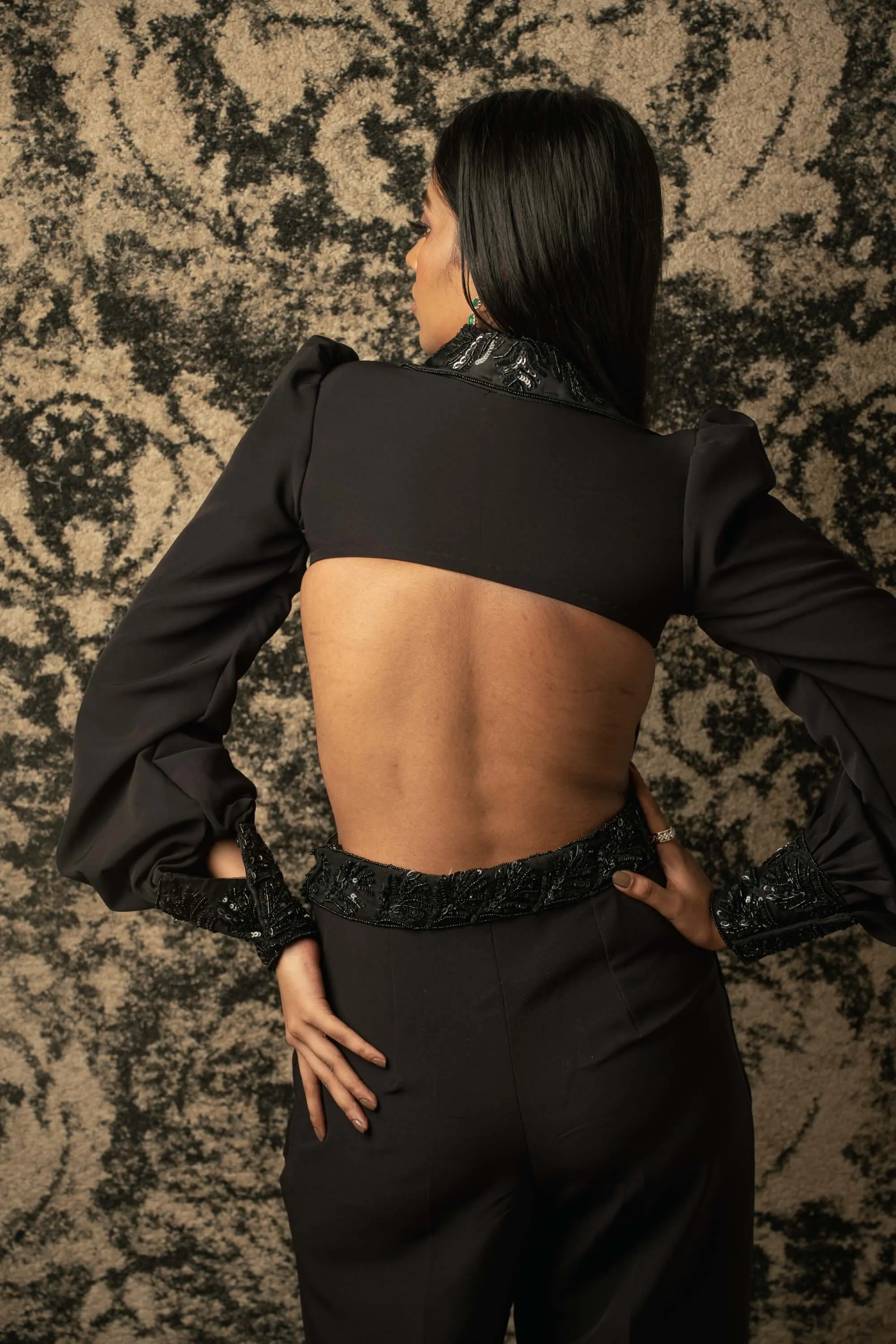 Black sleek jumpsuit