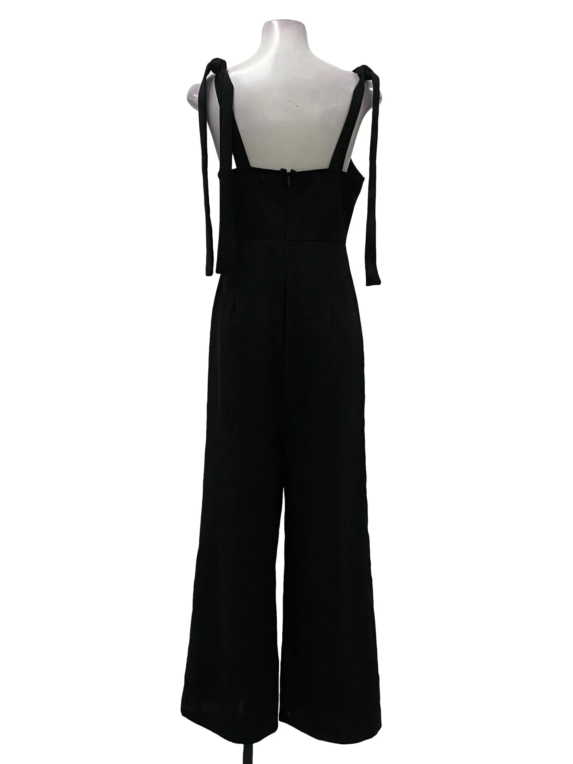Black Square Neck Jumpsuits