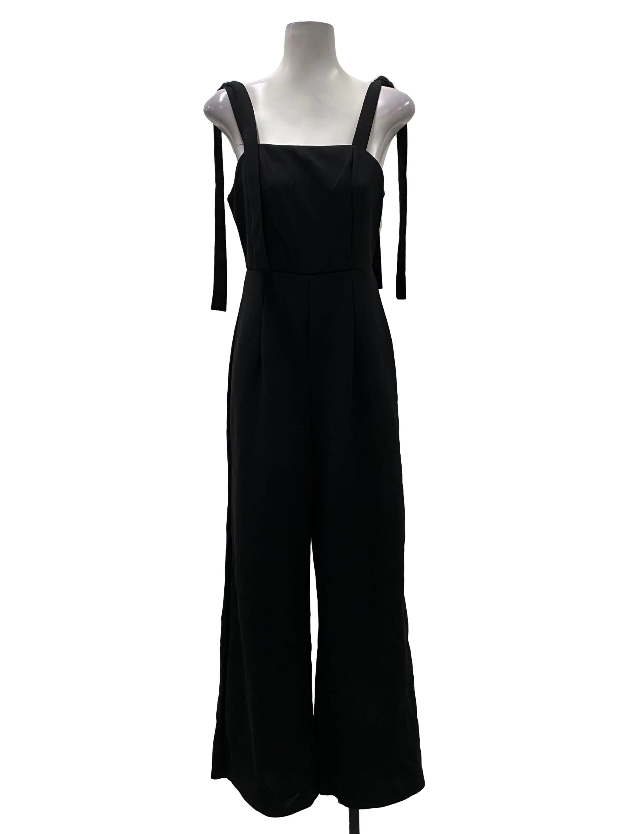 Black Square Neck Jumpsuits