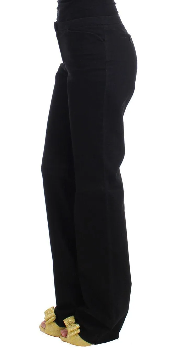 Black straight cotton pants