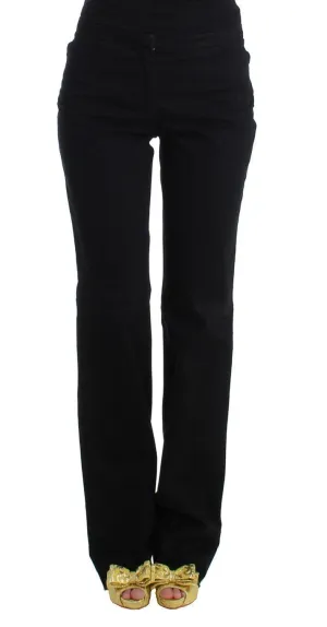Black straight cotton pants