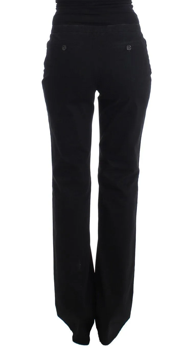 Black straight cotton pants