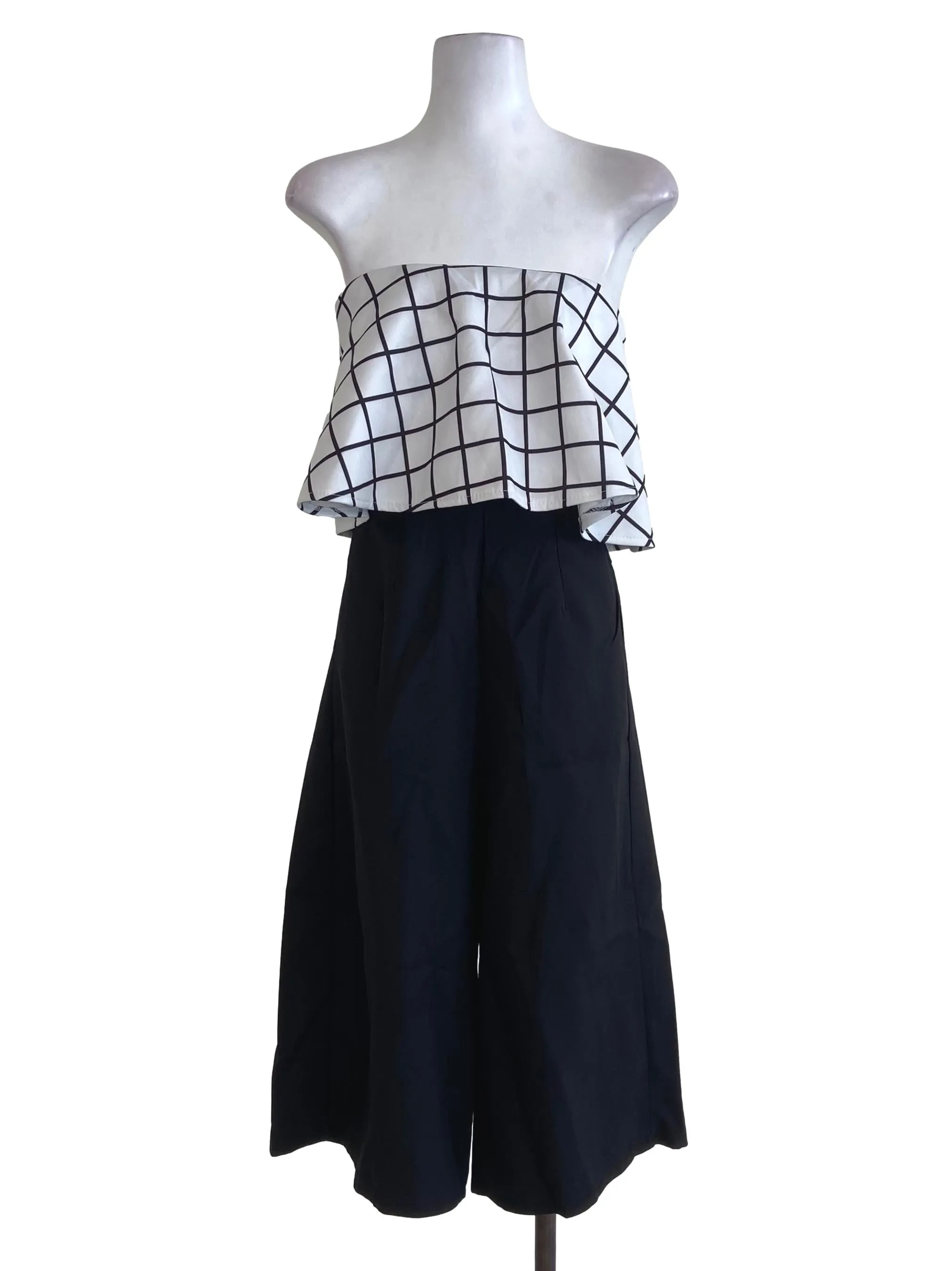 Black Windowpane Jumpsuits