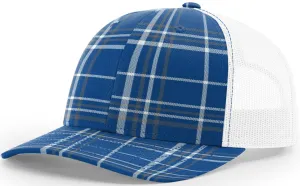Blank Plaid Printed Trucker Royal Charcoal White