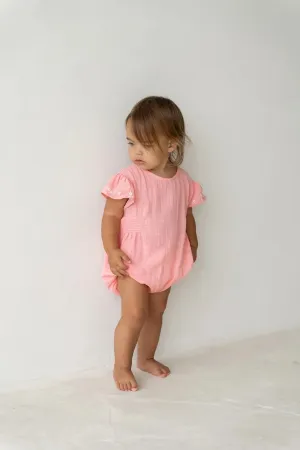 Blossom Romper - Coral