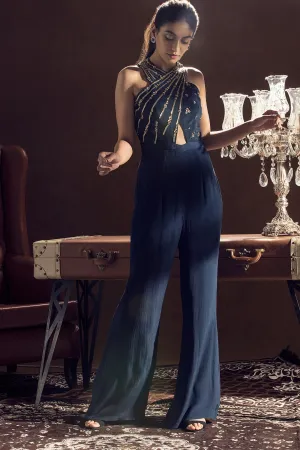 Blue Crossover Jumpsuit