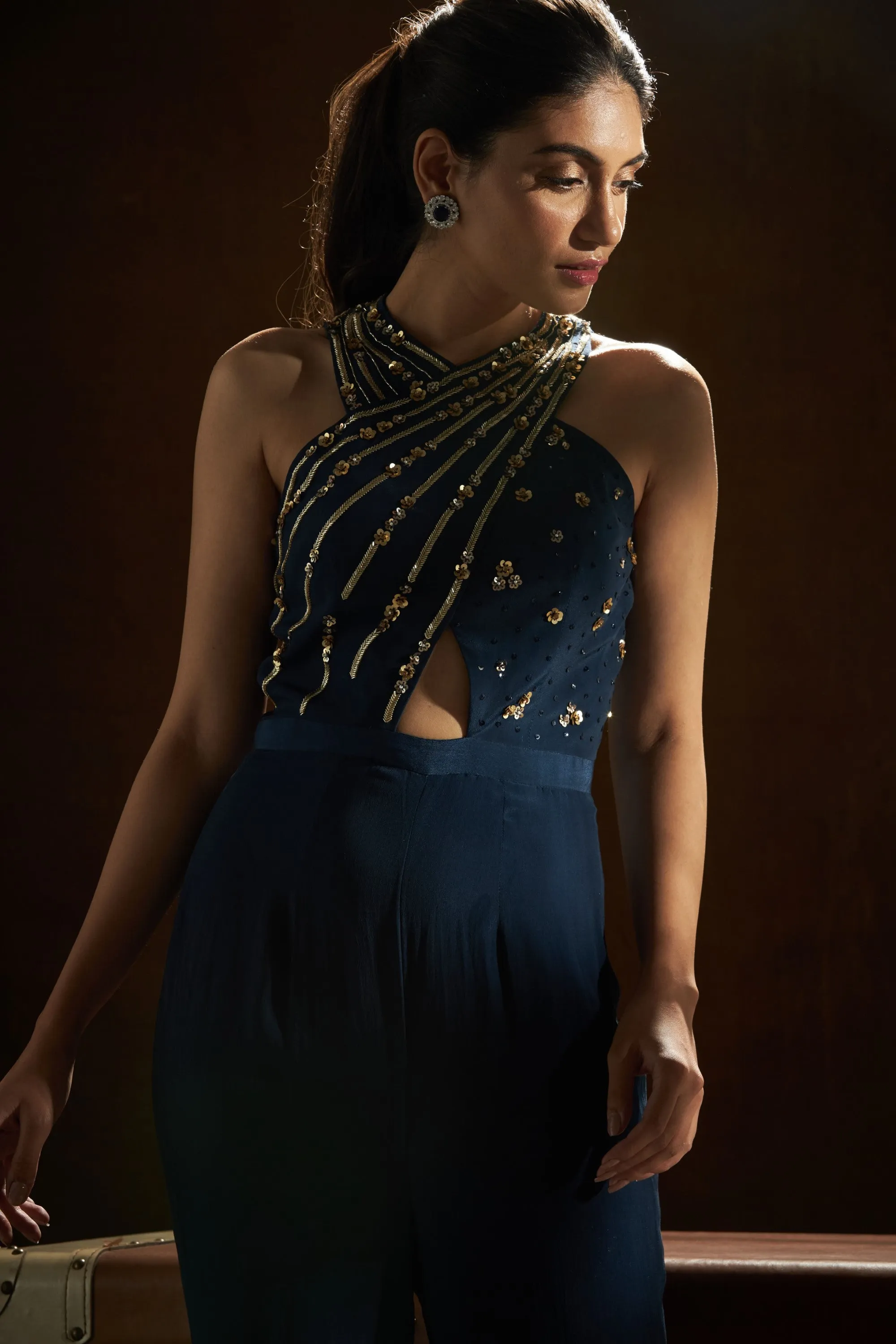 Blue Crossover Jumpsuit