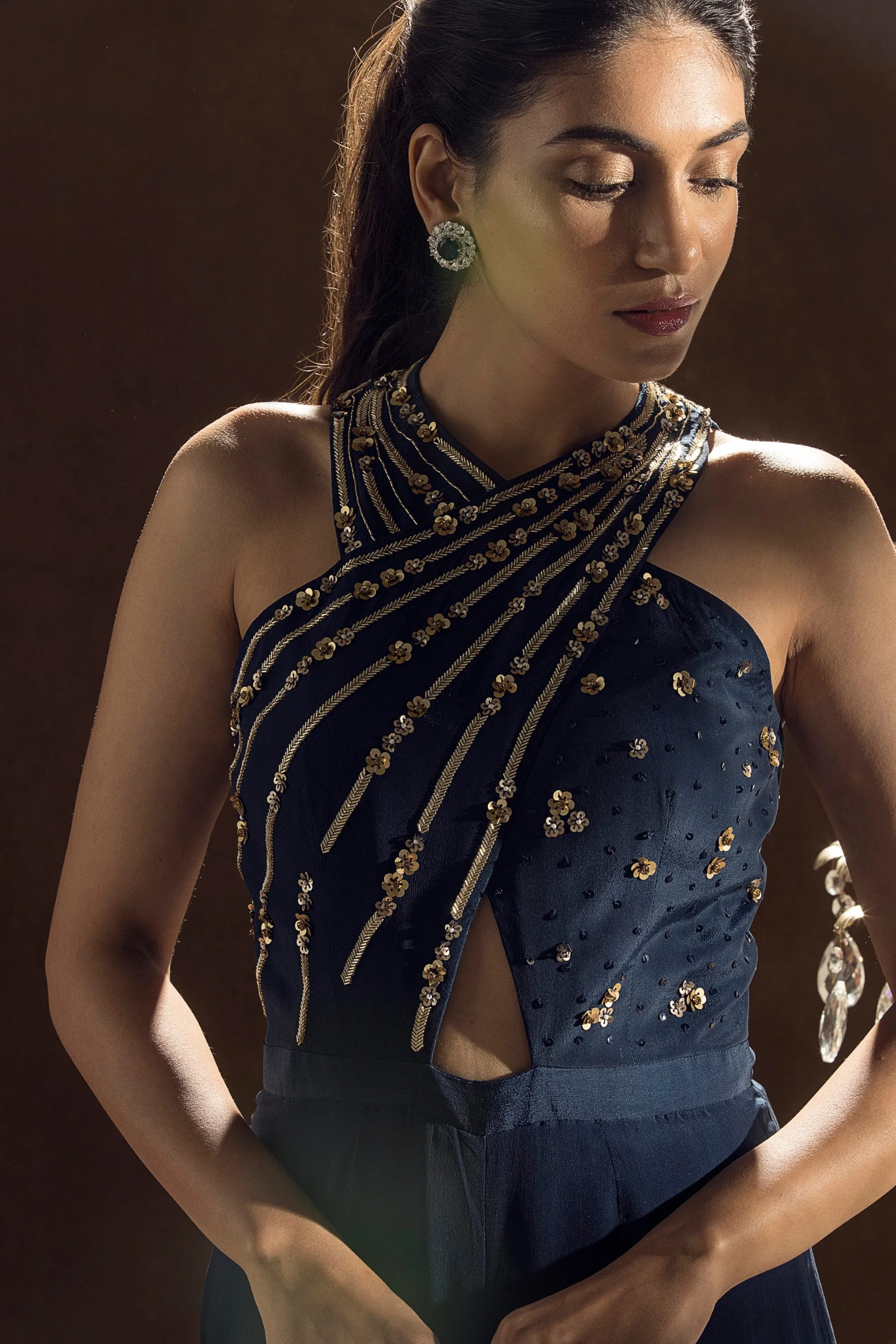 Blue Crossover Jumpsuit