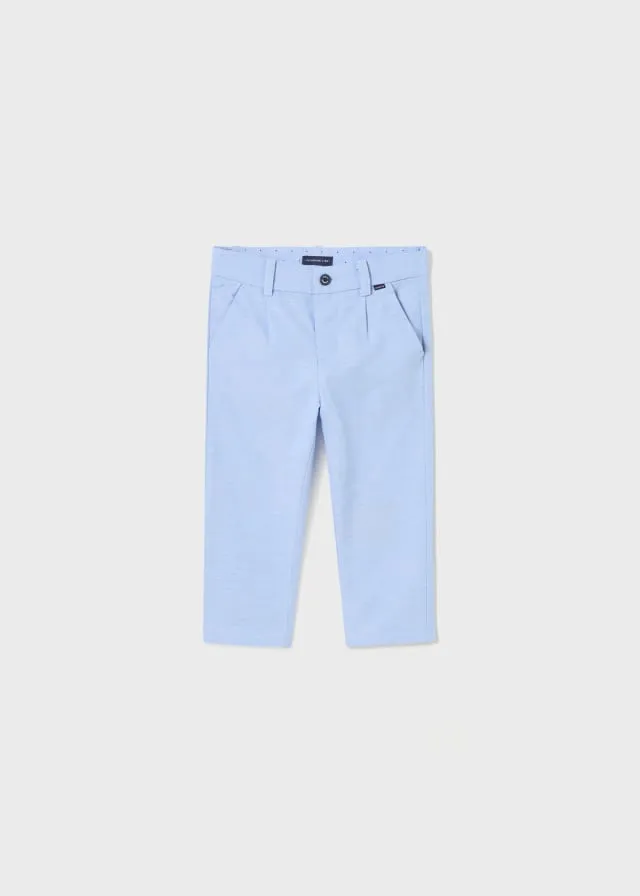 Blue Linen Jacket & Pants Set