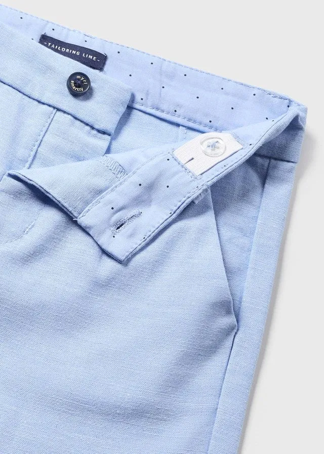 Blue Linen Jacket & Pants Set