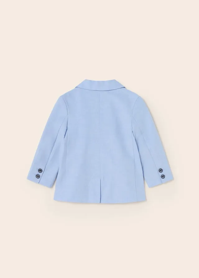 Blue Linen Jacket & Pants Set
