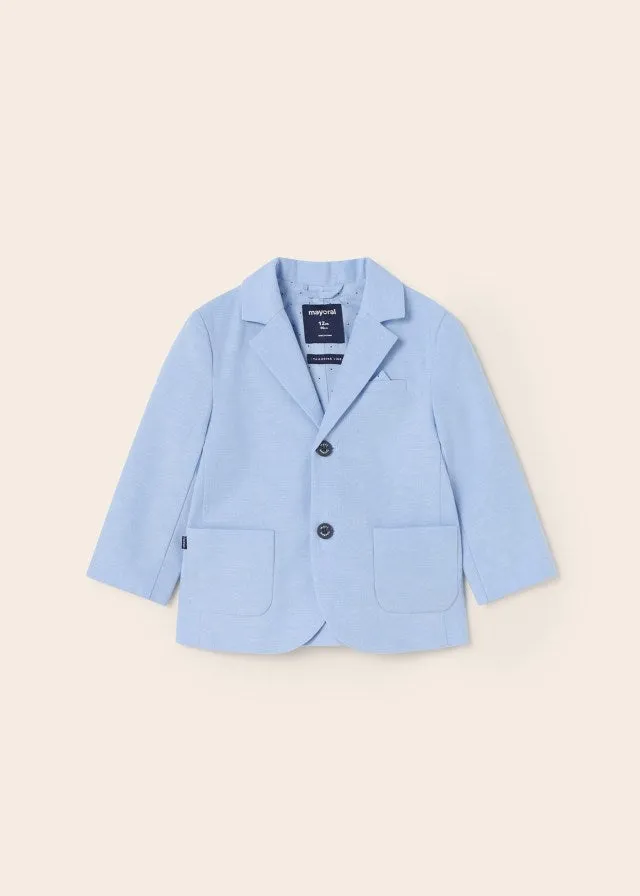 Blue Linen Jacket & Pants Set