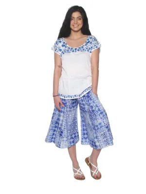 Blue Sky - Printed Knit Gouchos