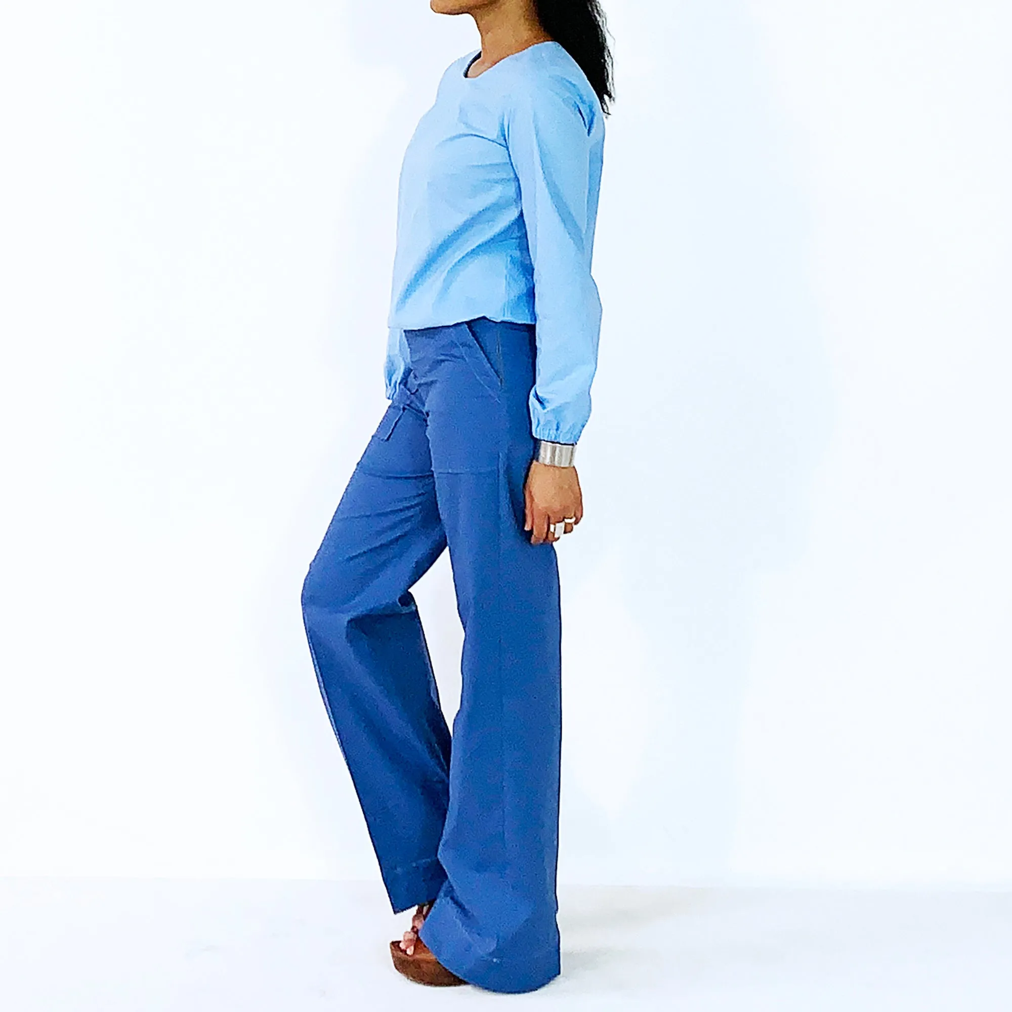 Blue Straight Legs Pants | ALPHONSINA