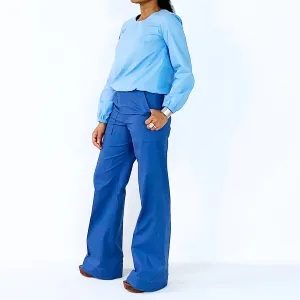 Blue Straight Legs Pants | ALPHONSINA