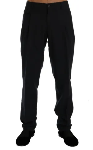 Blue Striped Cotton Dress Formal Pants