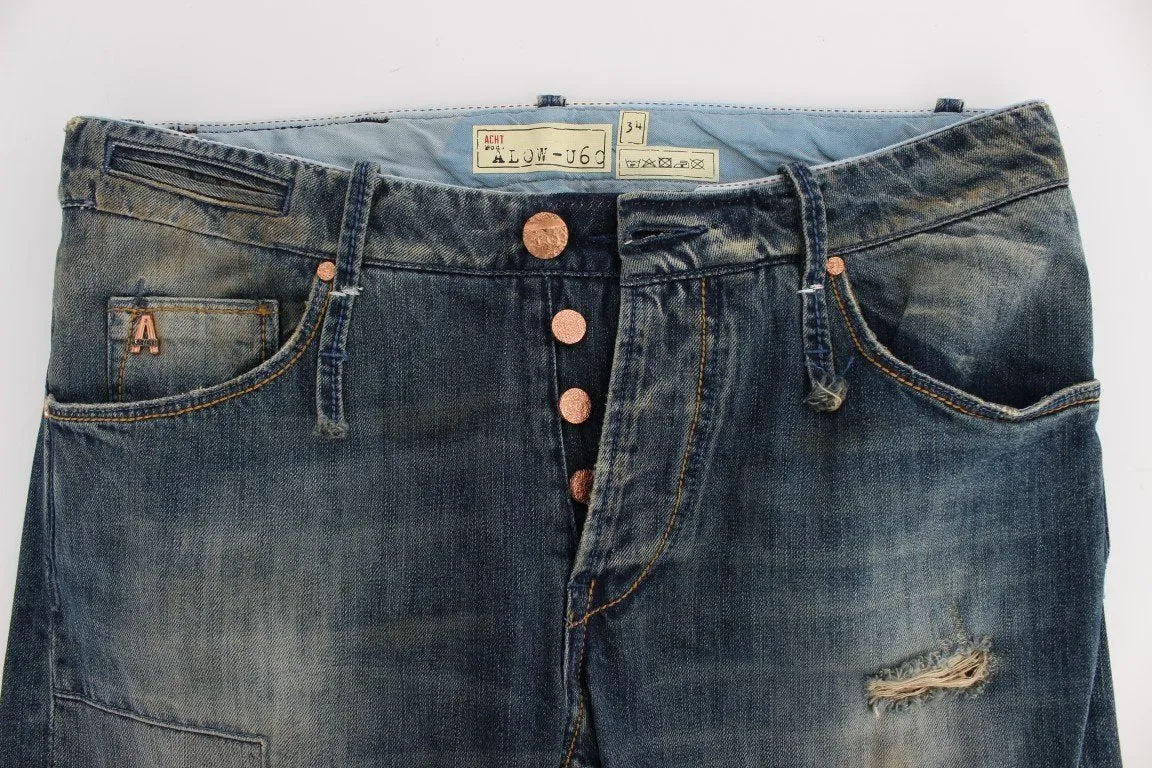 Blue Wash Cotton Denim Regular Fit Jeans