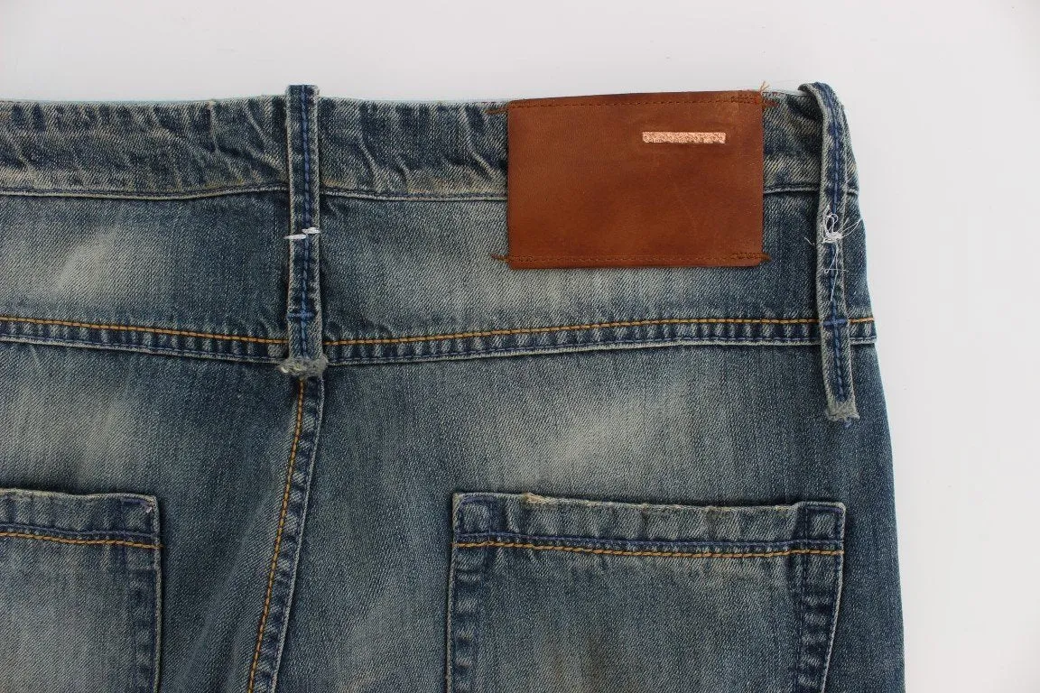 Blue Wash Cotton Denim Regular Fit Jeans