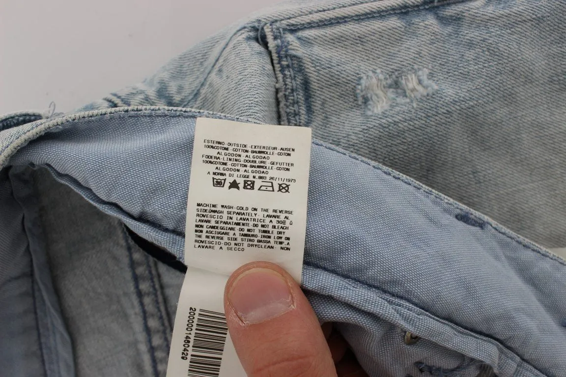 Blue Wash Cotton Low Waist Fit Jeans