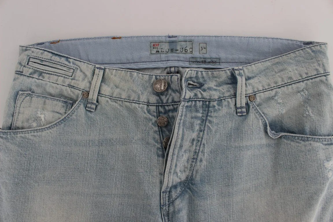 Blue Wash Cotton Low Waist Fit Jeans