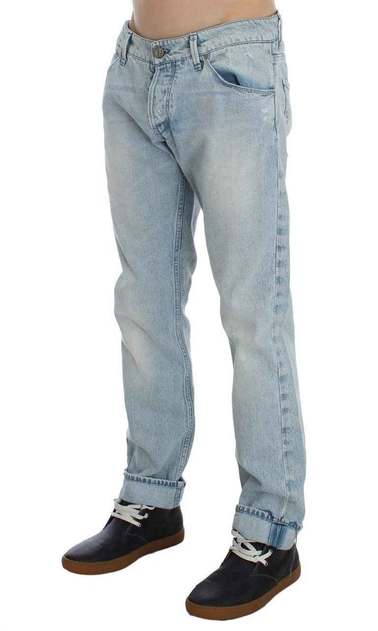 Blue Wash Cotton Low Waist Fit Jeans