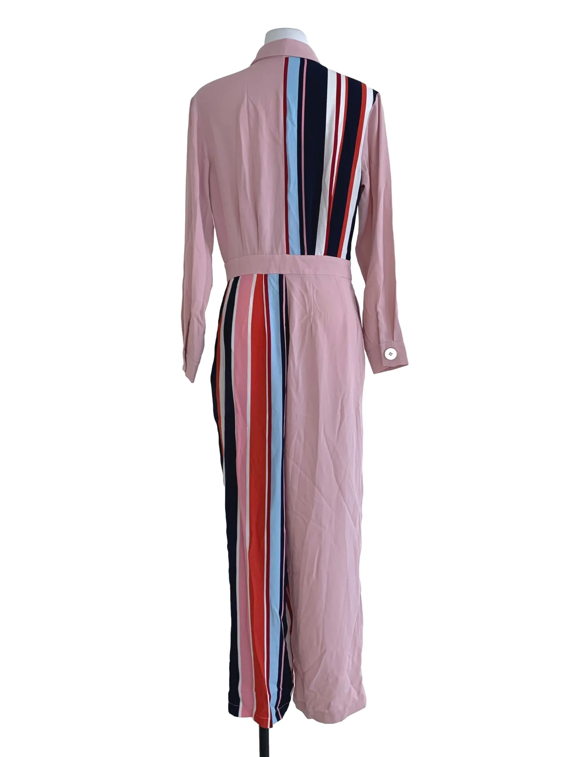 Blush Pink Awning Stripe Jumpsuit