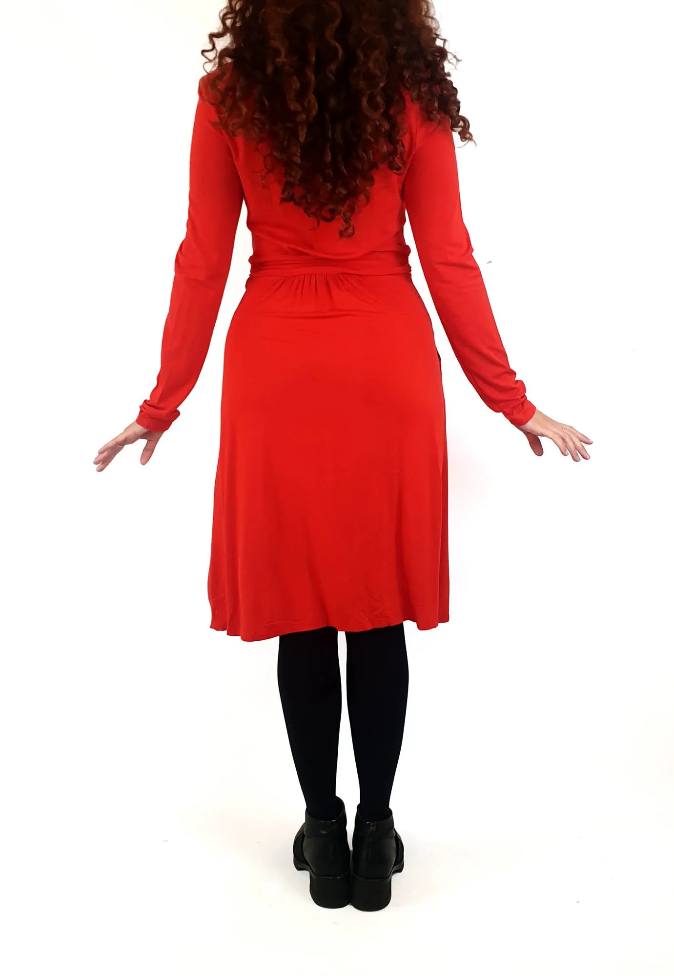 Boden red long sleeve dress size UK 10