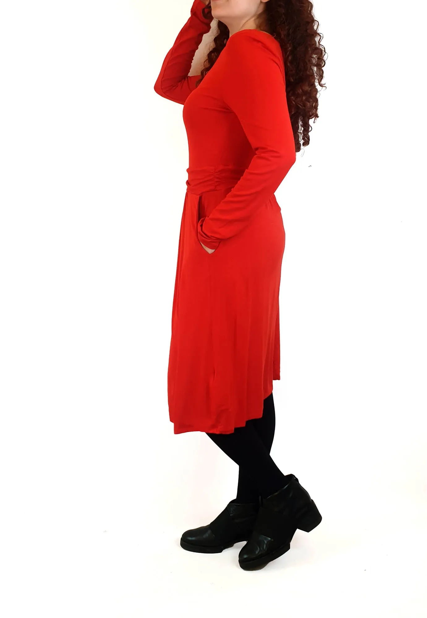 Boden red long sleeve dress size UK 10