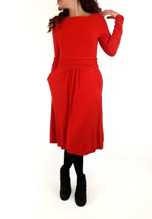 Boden red long sleeve dress size UK 10