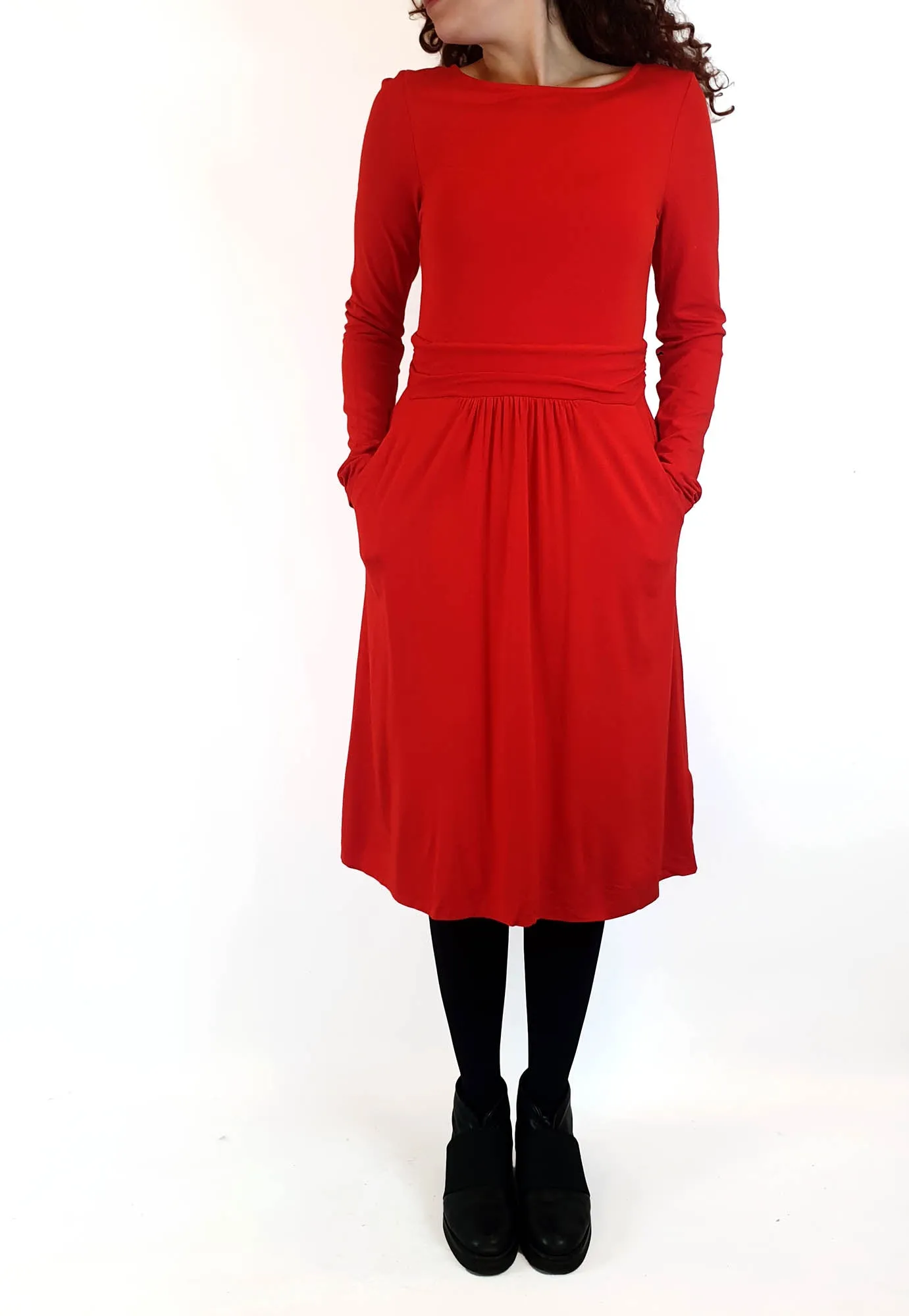 Boden red long sleeve dress size UK 10
