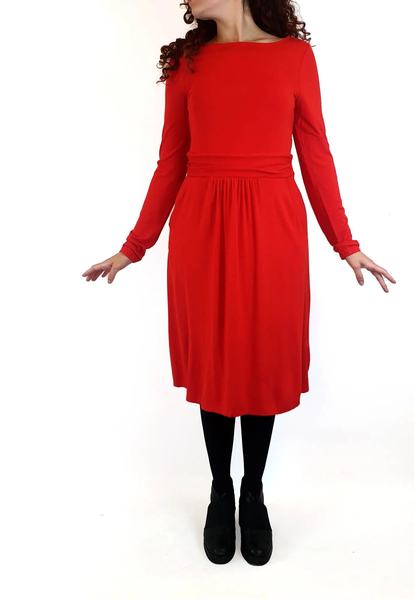 Boden red long sleeve dress size UK 10
