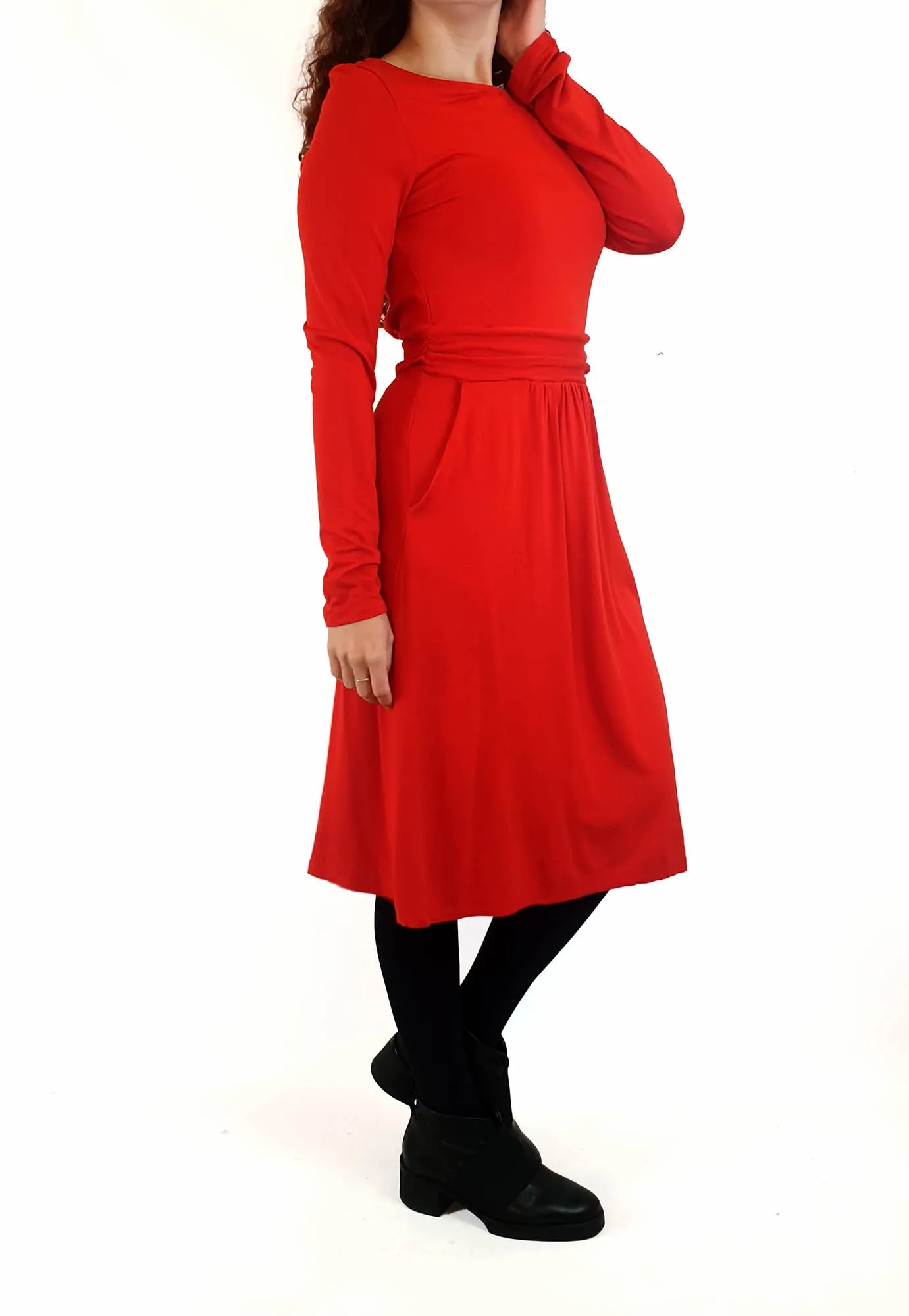 Boden red long sleeve dress size UK 10