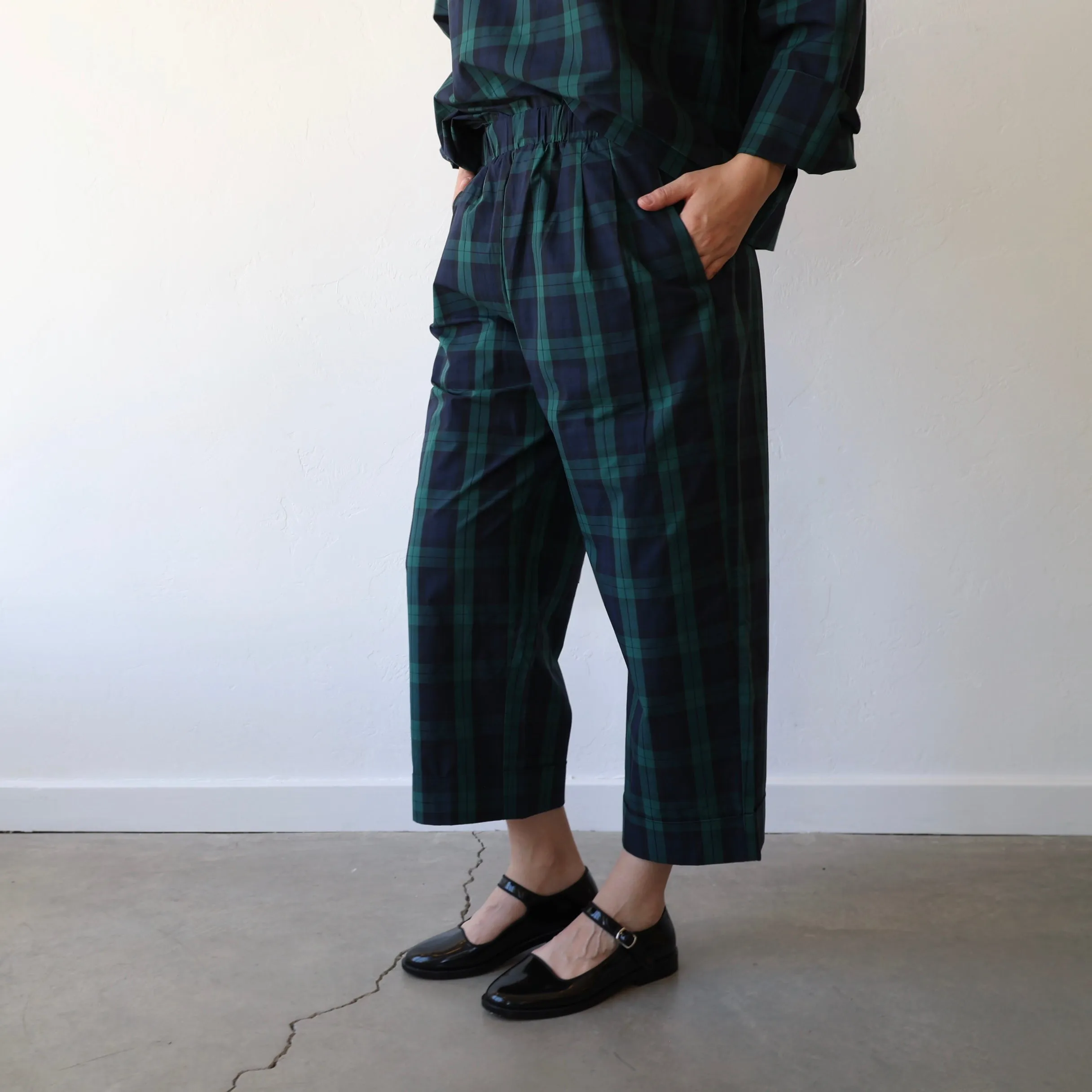 Bon Pleated Pants - Black Watch Plaid