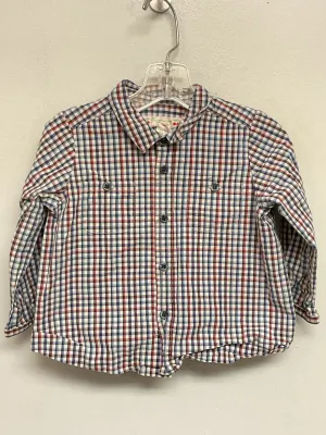 Bonpoint Size 12M Blue & Red Plaid Cotton Infant Boys Shirts & Polos