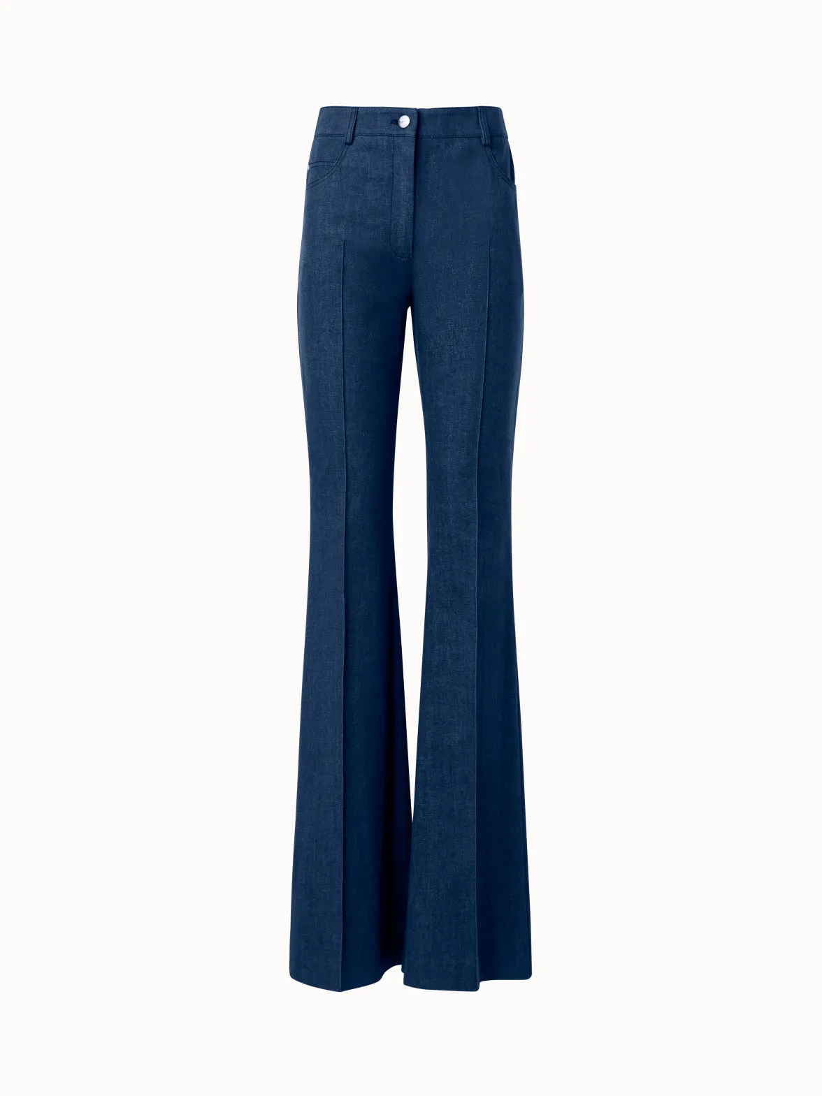 Bootcut Cotton Denim Stretch Pants