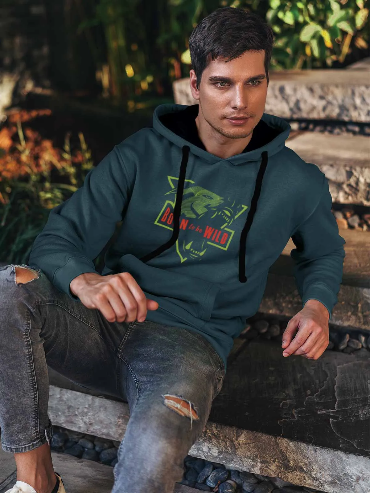Born to be Wild Printed Cotton Hoodie for Men & Women