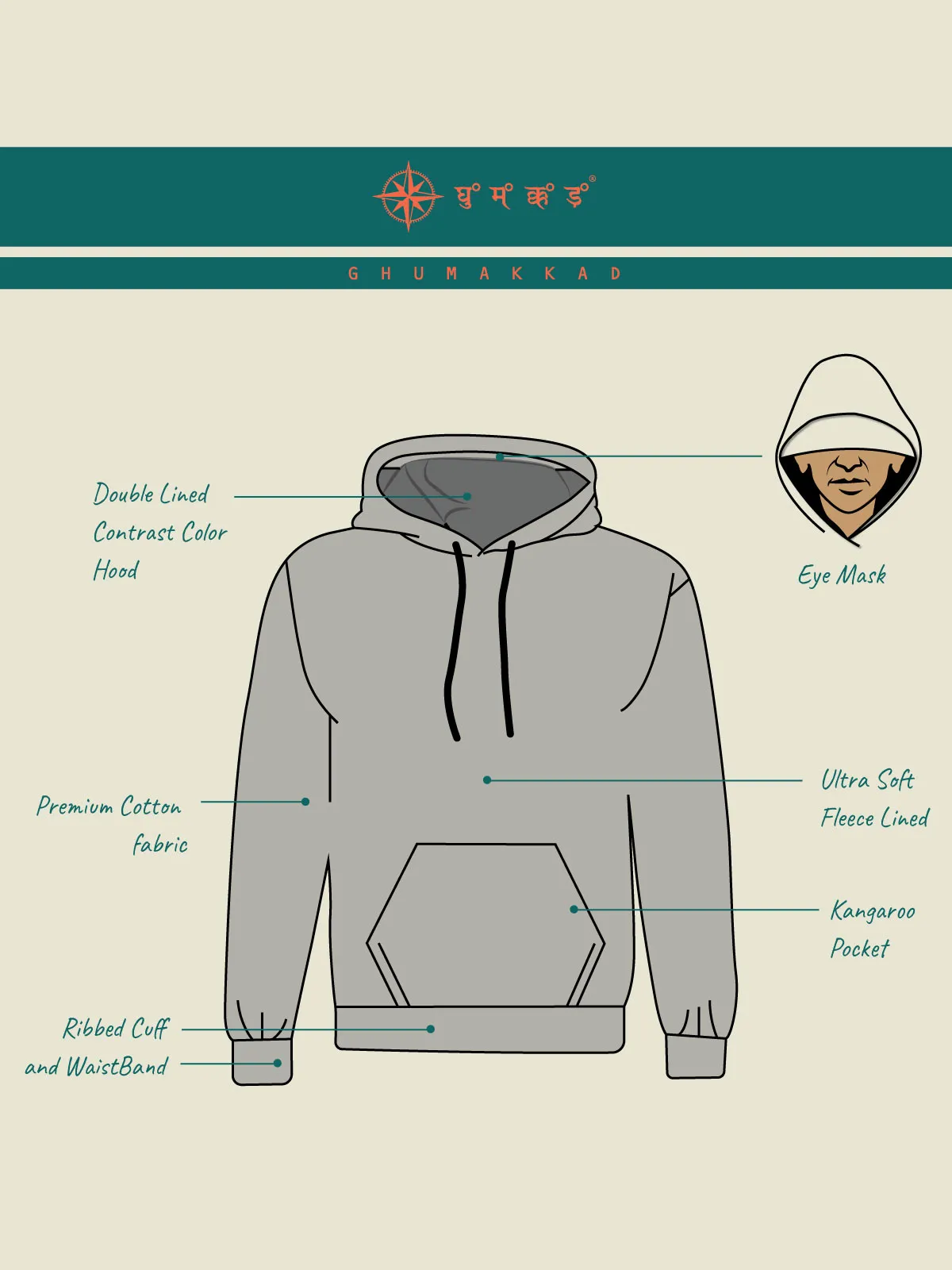 Born to be Wild Printed Cotton Hoodie for Men & Women