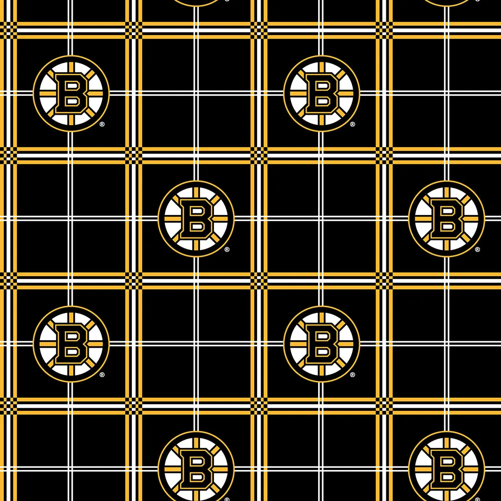 BOSTON BRUINS-Plaid Flannel-100% Cotton-023BRU
