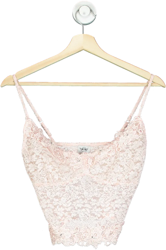 Boys Lie Pink Lace Crop Top M