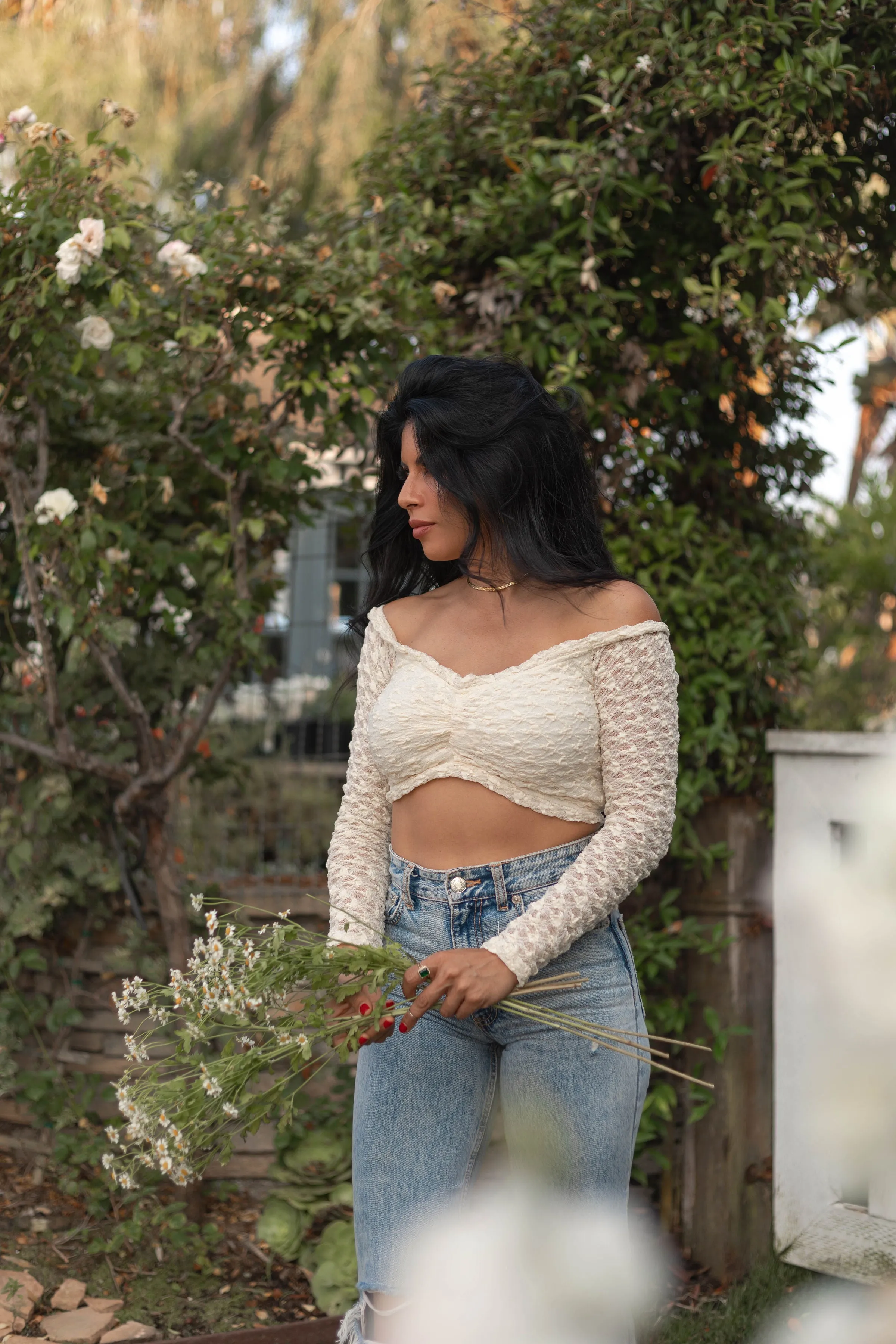 Break Free Cream Crop Top