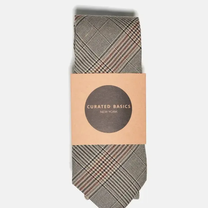 Brown Glen Plaid Tie