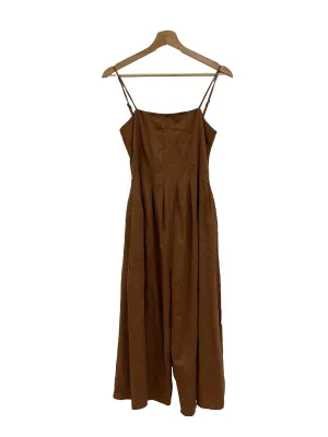 Brown Pleated Cami Jumpsuit