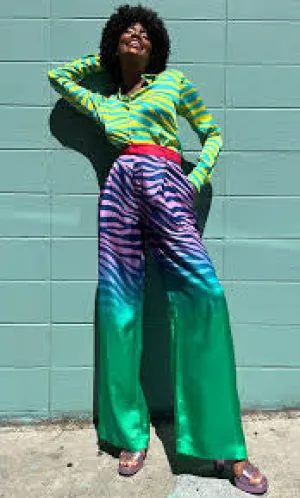 BruceGlen Disco Zebra Printed Pants