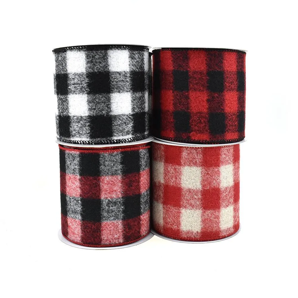 Brushed Buffalo Plaid Wired Ribbon