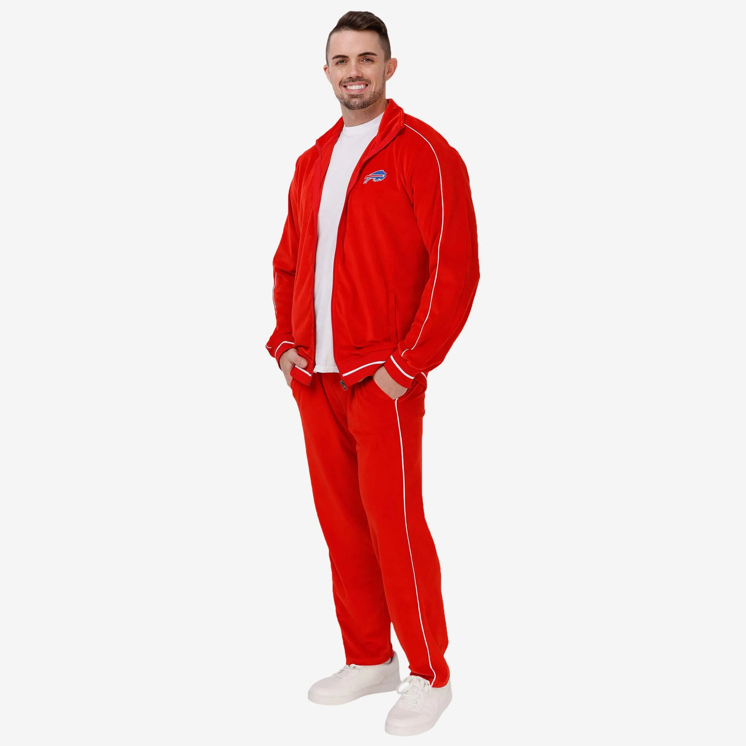 Buffalo Bills Red Velour Zip Up Top