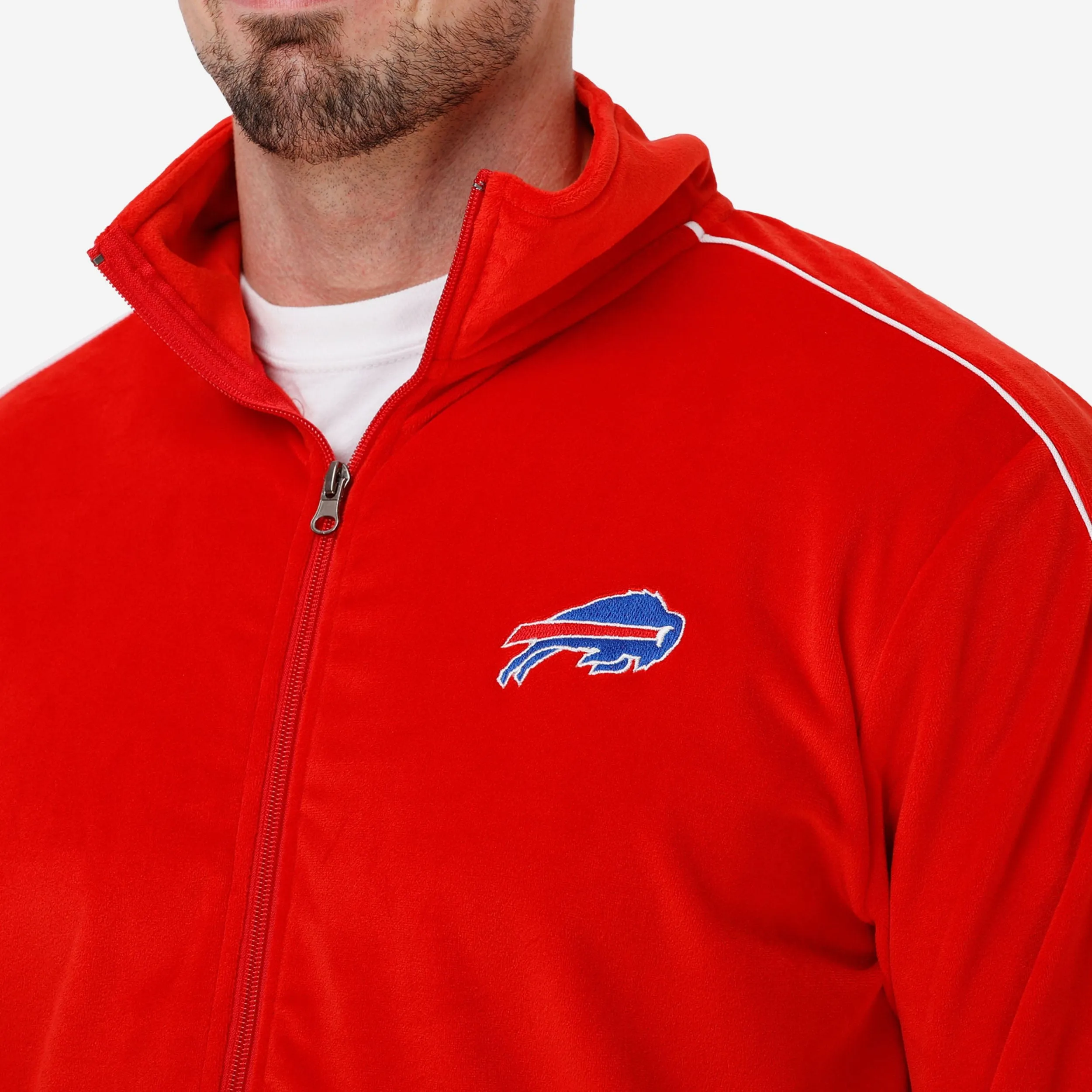 Buffalo Bills Red Velour Zip Up Top