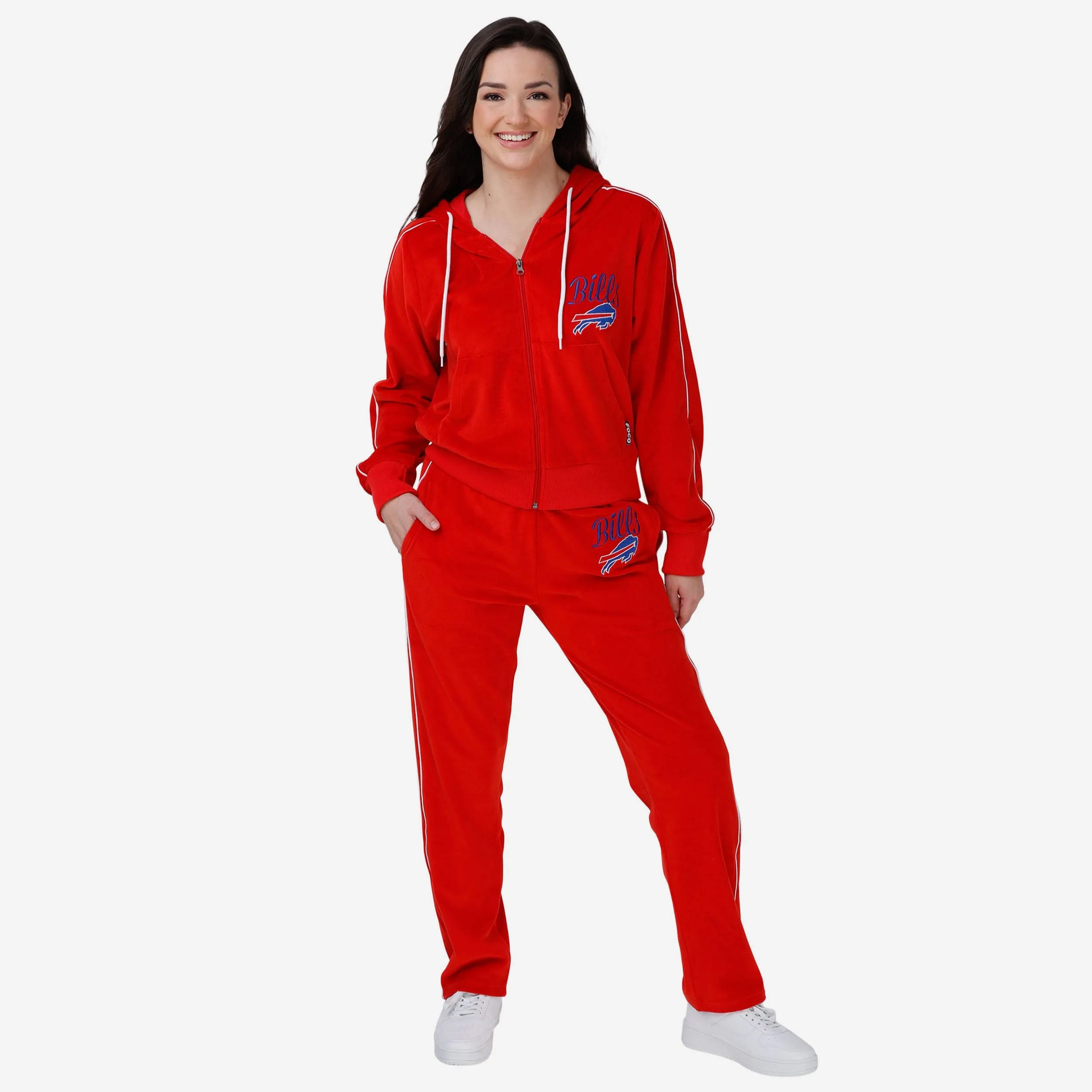 Buffalo Bills Womens Red Velour Pants