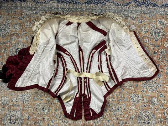 Burgundy Evening and Afternoon Dress, ca. 1880